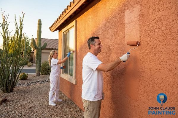 Exterior stucco painting
