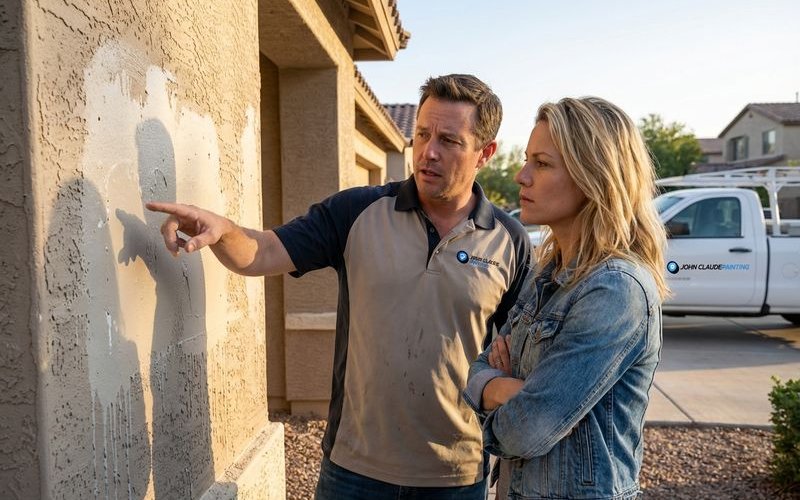 Painting project gone wrong with visible drips runs and uneven coverage needing professional correction